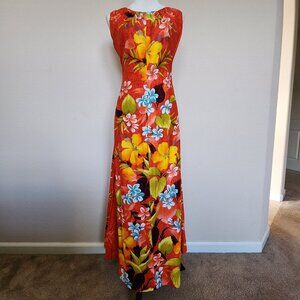 Vintage 70s Floral Hawaiian Dress - S/M
